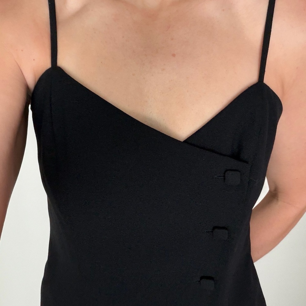 90’s Y2K vintage Liz Claiborne petite dress black square button midi 10